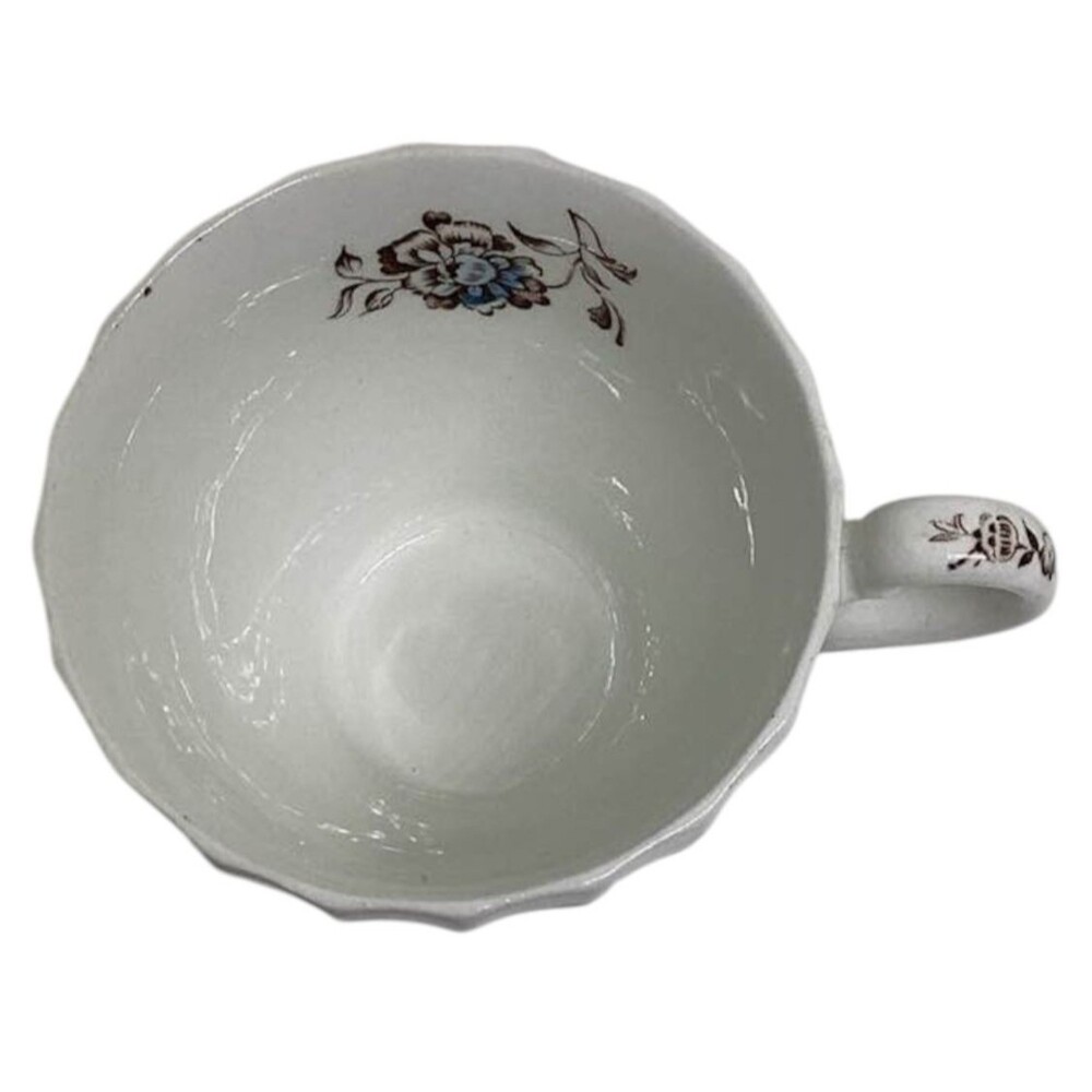 Staffordshire Bouquet Coffee Cup Saucer Ironstone Johnson Bros England Vintage - Picture 6 of 11